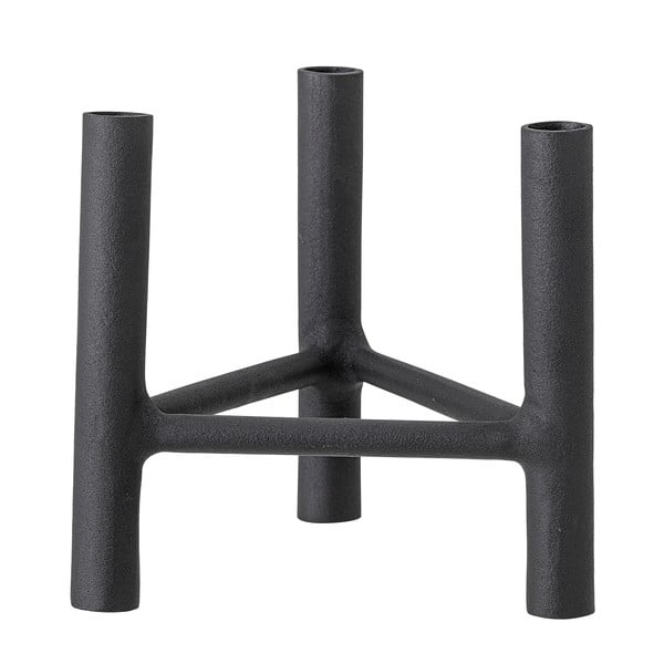 Czarny aluminiowy świecznik Bloomingville Deeb, wys. 20 cm