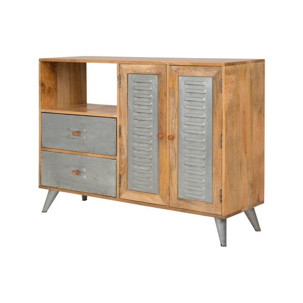 Komoda z drewna mango z 2 szufladami Canett Leipzig-image-1