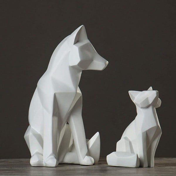 Matowa biała figurka w kształcie lisa PT LIVING Origami Fox, wys. 26 cm-image-2