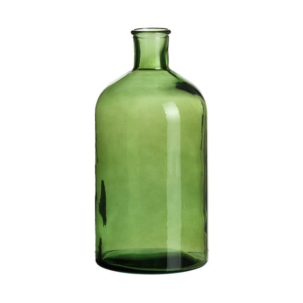 Zielona szklana butelka dekoracyjna Tropicho, wys. 28 cm