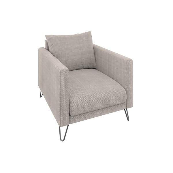 Jasnobrązowy fotel z tkaniny szenilowej Freya – Ropez