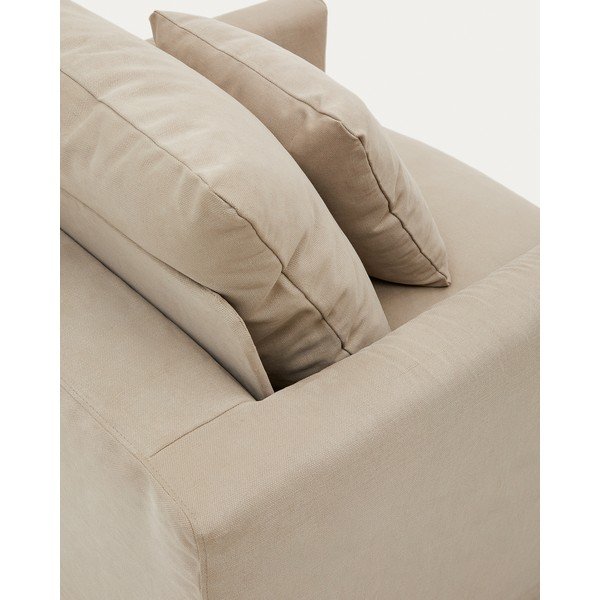 Beżowy pokrowiec na fotel 92 cm Nora – Kave Home-image-1
