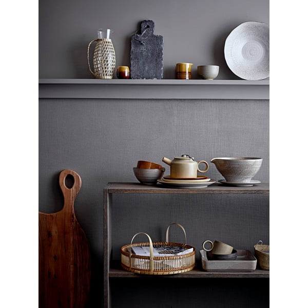 Szaro-biała kamionkowa miska do serwowania Bloomingville Thea, ø 24,5 cm-image-3