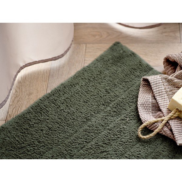 Ciemnozielony dywanik łazienkowy z bio bawełny 50x80 cm Soft – Södahl-image-1
