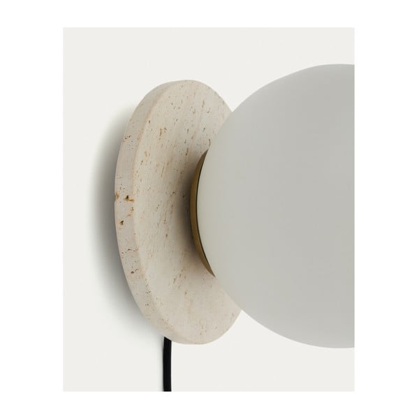 Biało-kremowy marmurowy kinkiet ø 20 cm Malachi – Kave Home-image-3