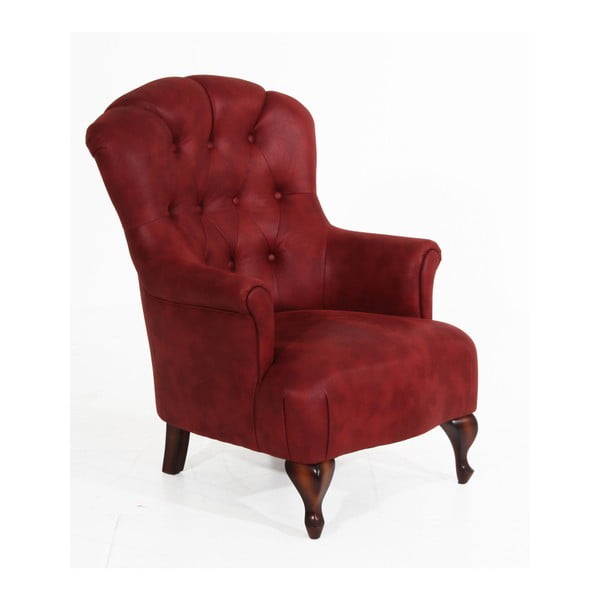 Czerwony fotel z imitacji skóry Max Winzer Camilla