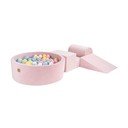 Różowy aksamitny piankowy plac zabaw 4 szt. wysokość 30 cm 225x90 cm Montessori – Meowbaby