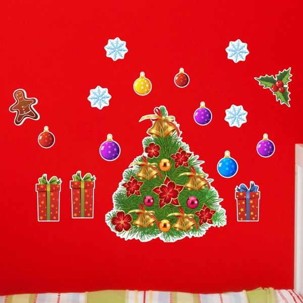 Naklejki Christmas Tree and Flakes-image-1