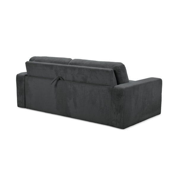 Ciemnoszara sztruksowa rozkładana sofa 195 cm Nona – Makamii-image-4