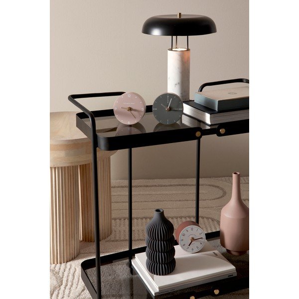 Czarno-biała marmurowa lampa stołowa z metalowym kloszem (wysokość 33 cm) Kaithal – Bizzotto-image-1