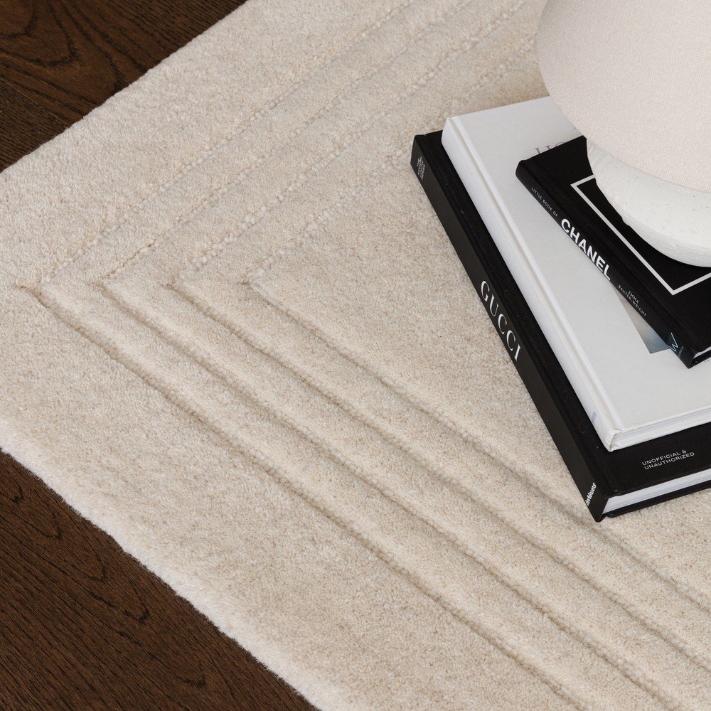 Wełniany dywan tkany ręcznie w kolorze kości słoniowej 120x170 cm Orlo Ivory – Asiatic Carpets (zdjęcie 3)
