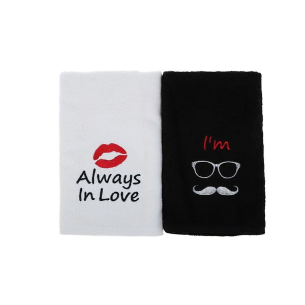 Zestaw 2 ręczników Always In Love, 50x90 cm