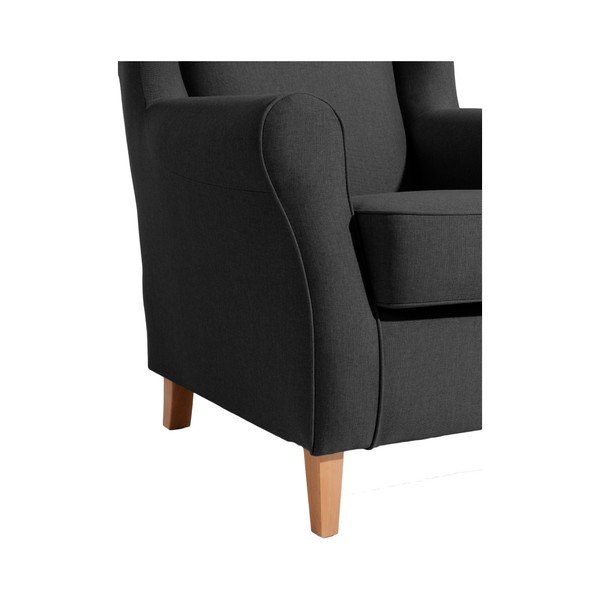Czarny fotel uszak Max Winzer Lorris Black-image-4
