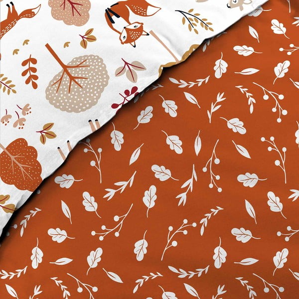 Biało-ruda bawełniana pościel dziecięca jednoosobowa 140x200 cm Roxy – douceur d'intérieur-image-3