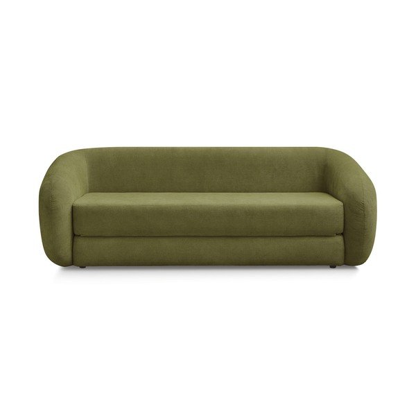 Zielona rozkładana sofa z tkaniny szenilowej 228 cm Neyo – Bobochic Paris