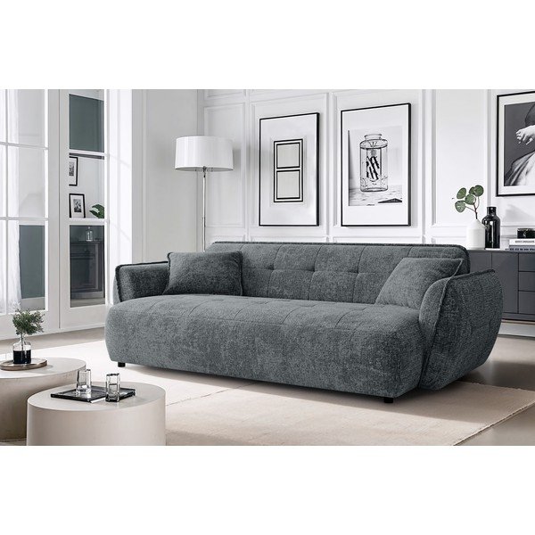 Ciemnoszara sofa z tkaniny szenilowej 250 cm Nelia Big – Ropez-image-1
