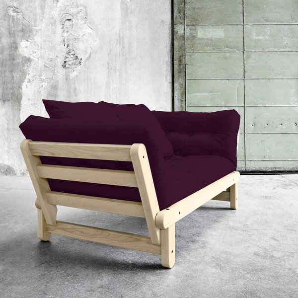 Sofa rozkładana Karup Beat Natural/Purple Plum-image-1