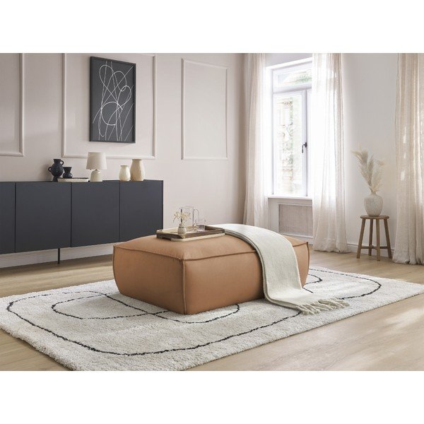 Brązowy podnóżek z imitacji skóry Boheme – Bobochic Paris-image-1