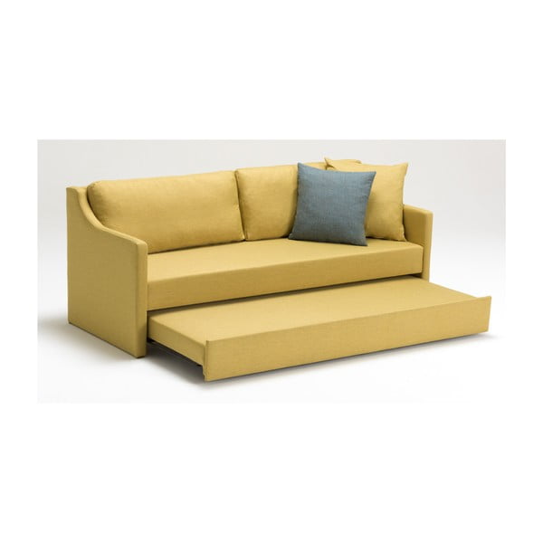 Żółtá 3-osobowa sofa rozkładana Balcab Home Doty-image-2