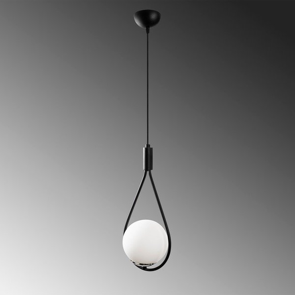 Czarno-biała lampa wisząca ze szklanym kloszem Mudoni – Opviq lights-image-3