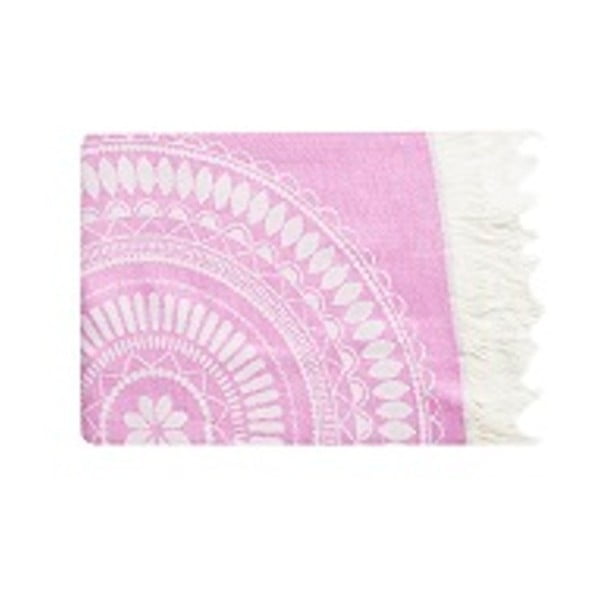 Różowy ręcznik hammam Sun & Surf Circles