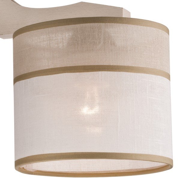Jasnobrązowa lampa sufitowa z tekstylnym kloszem ø 16 cm Andrea – LAMKUR-image-4