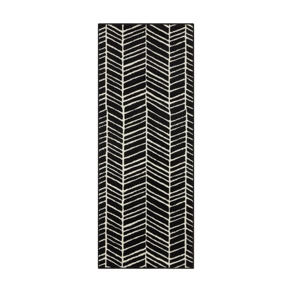 Czarny chodnik Ragami Velvet, 80x250 cm