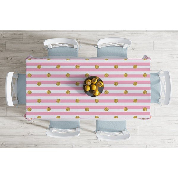 Obrus z domieszką bawełny Minimalist Cushion Covers Golden Dots, 140x180 cm-image-1