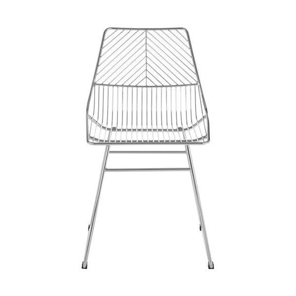 Metalowe krzesło w kolorze srebra District – Premier Housewares-image-2