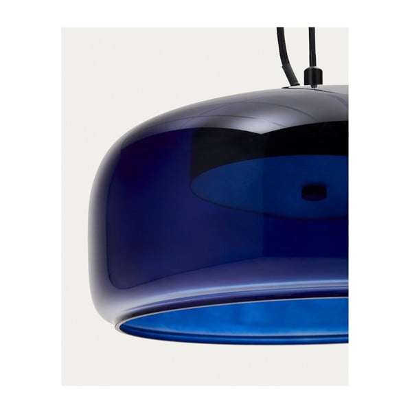 Ciemnoniebieska lampa wisząca LED ze szklanym kloszem ø 38 cm Reig – Kave Home-image-3