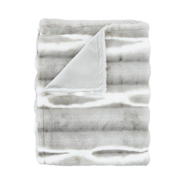 Jasnoszary koc ze sztucznego futra 130x170 cm Flint – Catherine Lansfield