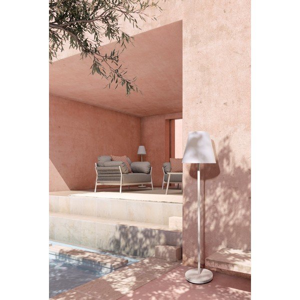 Biała lampa stojąca LED ze zdalnym sterowaniem/z głośnikiem (wysokość 150 cm) Solar – Bizzotto-image-2