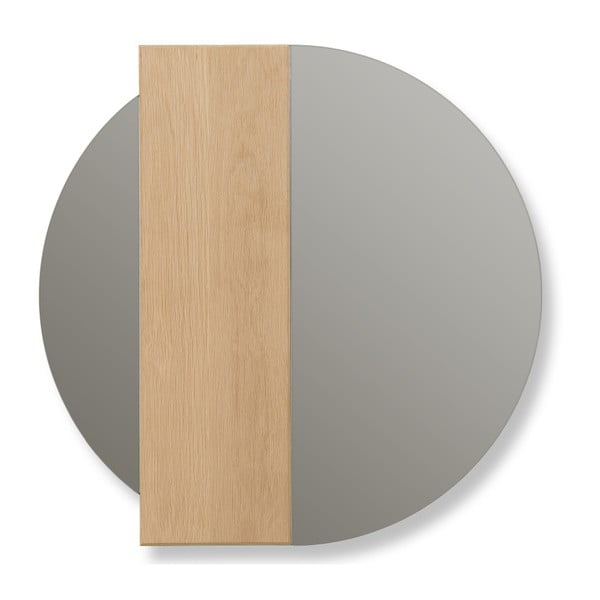 Lustro wiszące z drewna dębowego HARTÔ Charlotte, Ø 60 cm