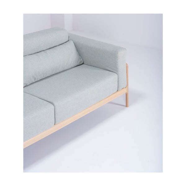 Niebieskoszara sofa z konstrukcją z litego drewna dębowego Gazzda Fawn, 210 cm-image-3