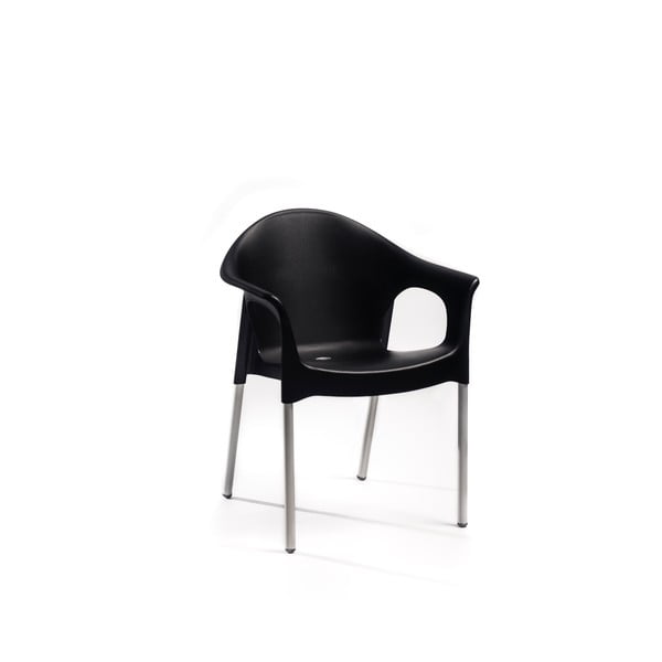 Czarne plastikowe krzesło ogrodowe Lisa – Rojaplast