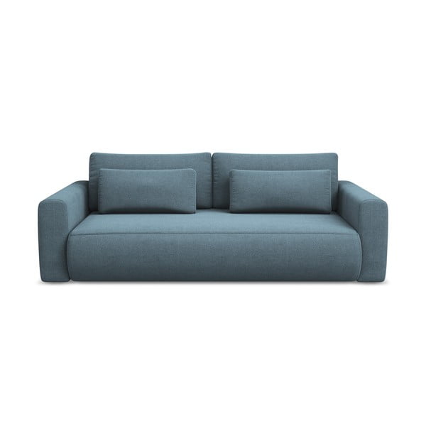 Jasnoniebieska rozkładana/ze schowkiem sofa 238 cm Kapua – Makamii