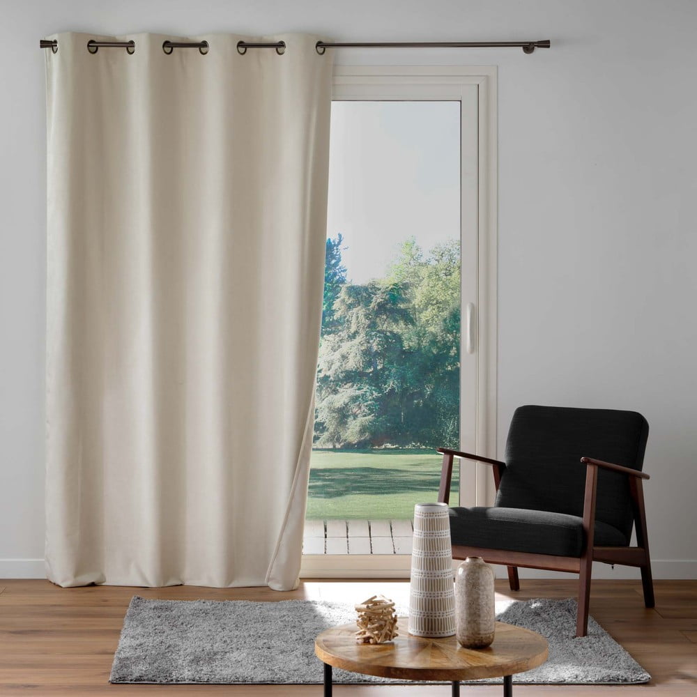 Beżowa aksamitna zasłona 140x260 cm Olympe – douceur d'intérieur (zdjęcie 3)