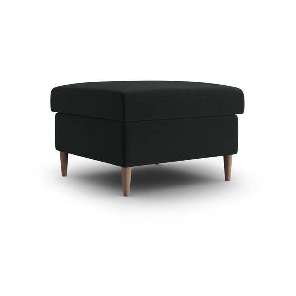 Czarny aksamitny podnóżek Kyoto – Cosmopolitan Design-image-1