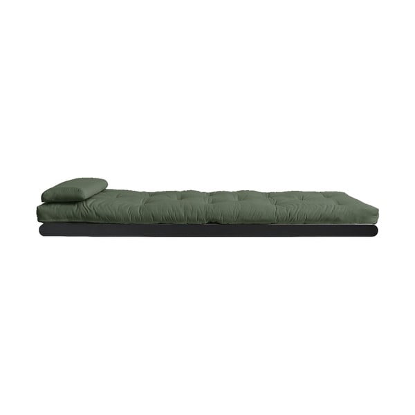 Sofa rozkładana z zielonym pokryciem Karup Design Figo Black/Olive Green-image-4