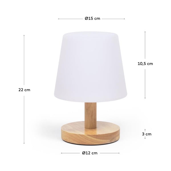 Naturalna lampa stołowa LED ze ściemniaczem (wys. 22 cm) Ambar – Kave Home-image-3