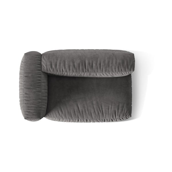 Szary aksamitny moduł sofy (lewostronny) Martina – Micadoni -image-3