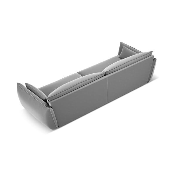 Jasnoszara aksamitna sofa 248 cm Vanda – Mazzini Sofas-image-3