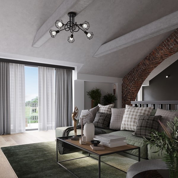 Czarna lampa sufitowa ø 10 cm Varpu – Sollux-image-1