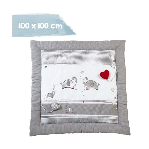 Biało-szara mata do zabawy dla dzieci 100x100 cm Jumbo twins – Roba-image-1