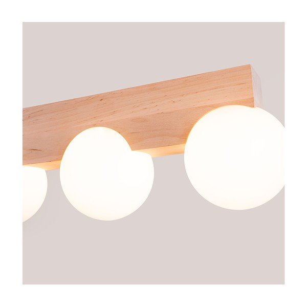 Biało-naturalna lampa sufitowa ze szklanym kloszem ø 12 cm Solum – Sollux-image-3