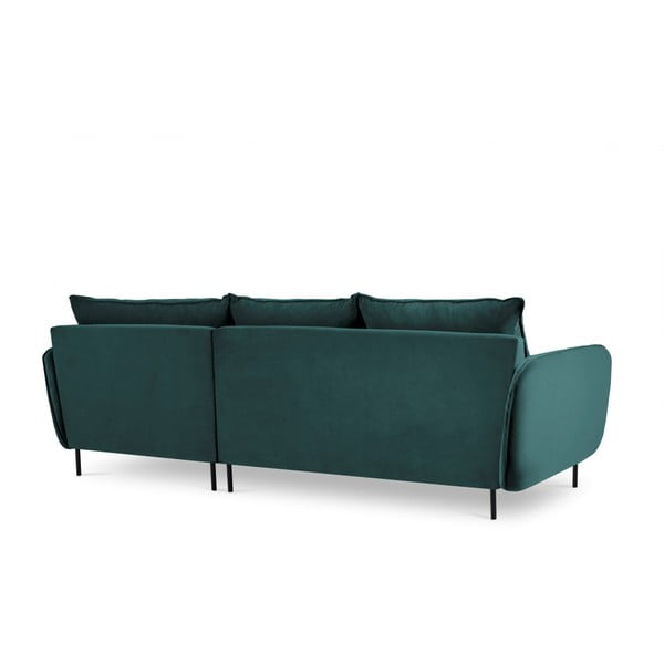 Morska narożna aksamitna sofa prawostronna Cosmopolitan Design Vienna-image-3