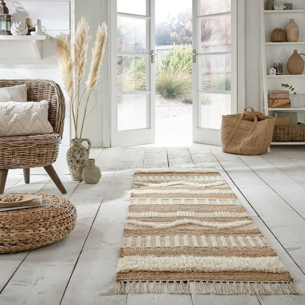 Beżowy chodnik z juty Flair Rugs Medina, 60x230 cm-image-1