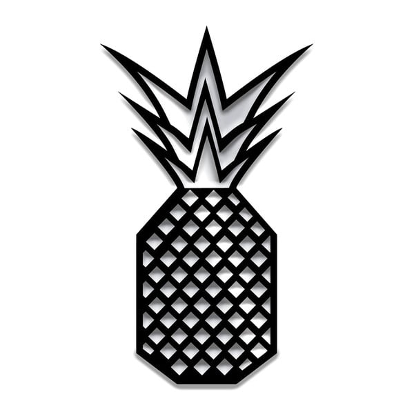Czarna dekoracja ścienna Dekorjinal Pouff Pineapple, 40x23 cm