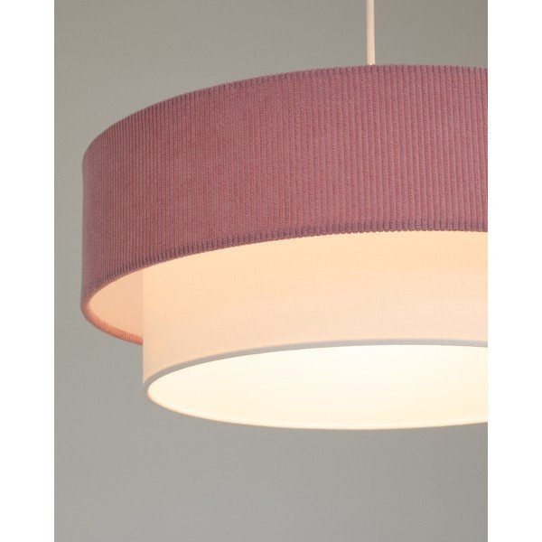 Biało-jasnoróżowa lampa dziecięca z tekstylnym kloszem Bianella – Kave Home-image-2