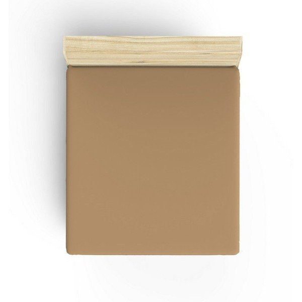 Brązowe bawełniane prześcieradło z gumką 140x200 cm – Mijolnir